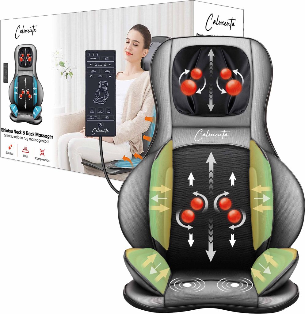 CALMENTA® masážní podložka na křeslo – shiatsu masáž zad a Obrázek produktu 