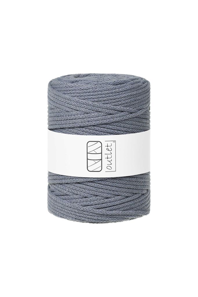 Grau Baumwoll-Flechtkordel 5mm 100m OUTLET