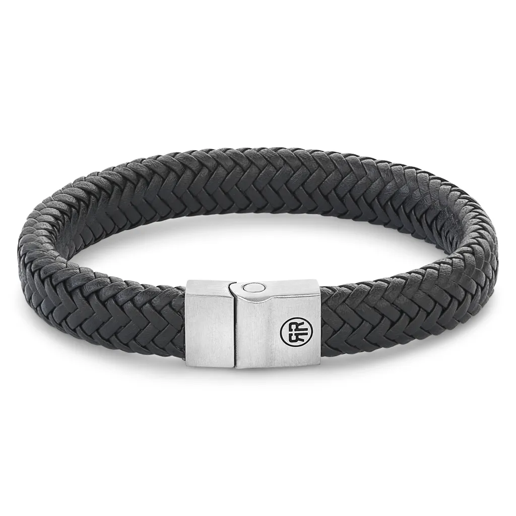 Rebel & Rose RR-M0019-S Bracelet Homme Chevrons en Métal Mat Gris L