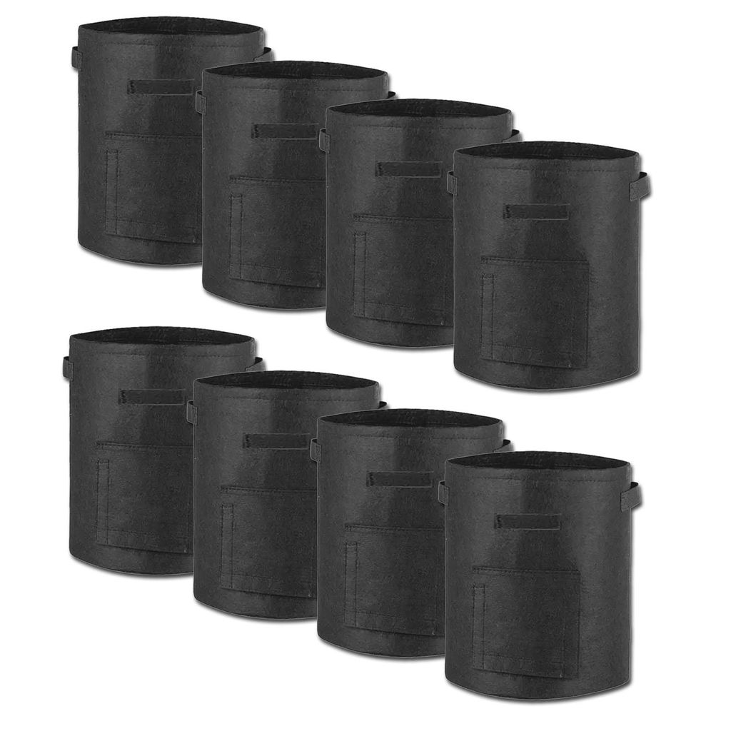 8x Pflanzsack 20 Liter aus Vliesstoff mit Sichtfenster Kartoffel Tomaten Pflanztasche Pflanzbehälter Pflanzbeutel