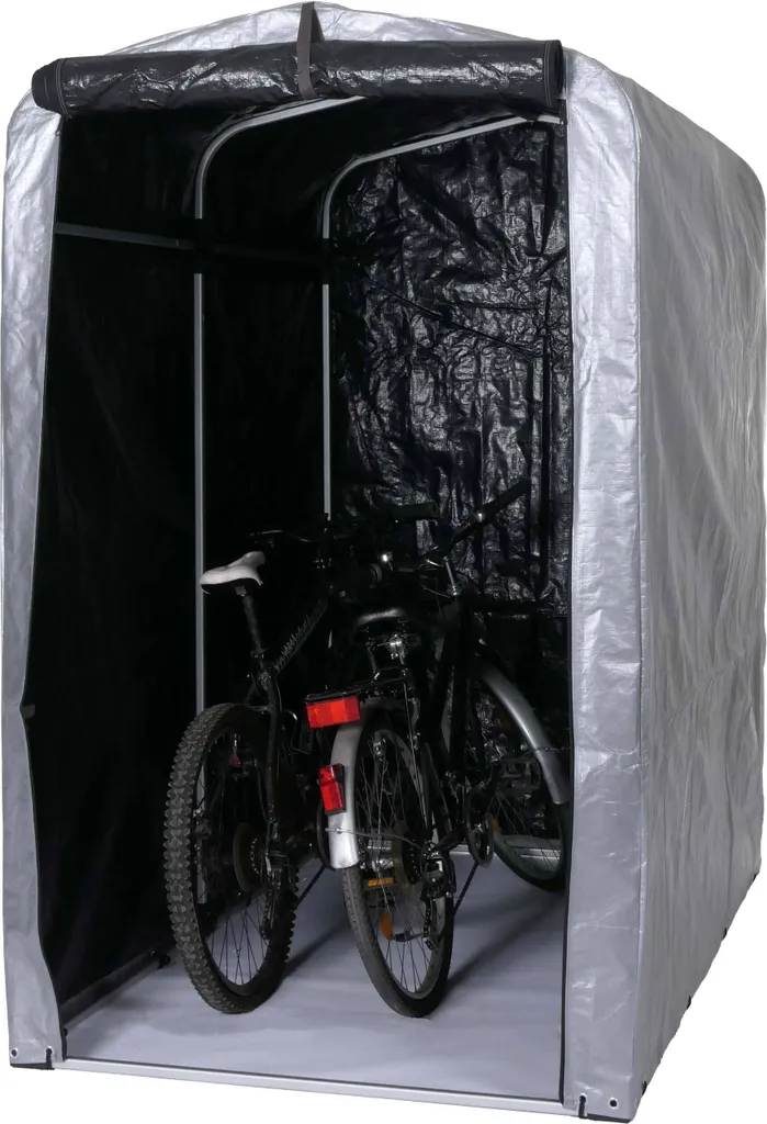 Garage à vélos alu anti-UV abri de stockage imperméable argenté HWC