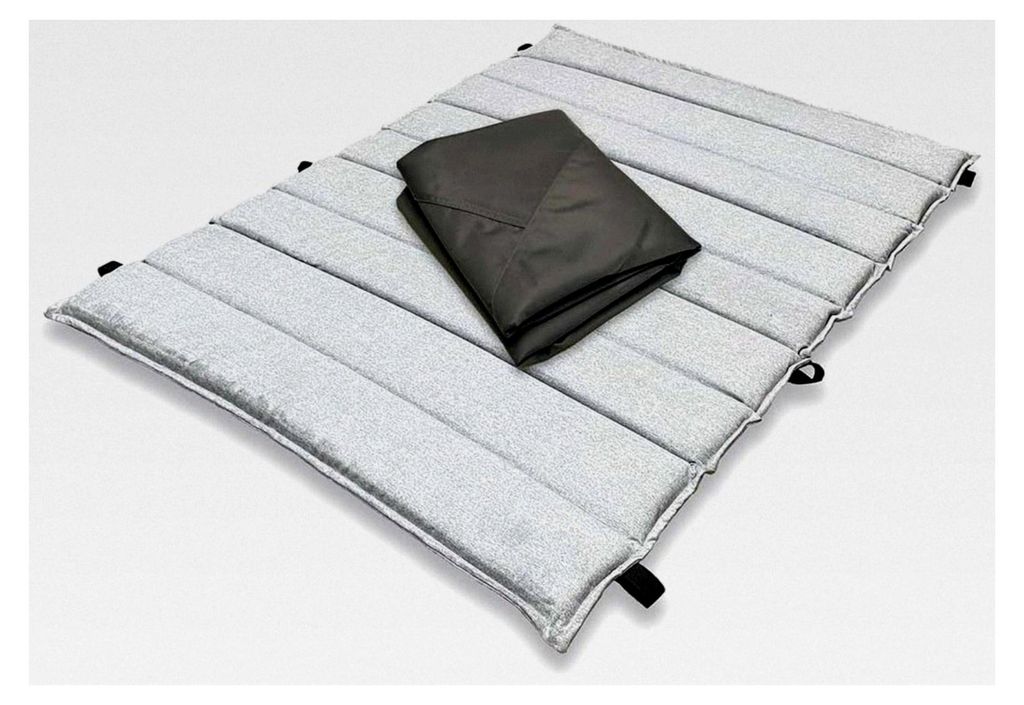 Set Auflage (hellgrau) und Schutzhülle für Liegen, Sonnenliegen und Waldsofas