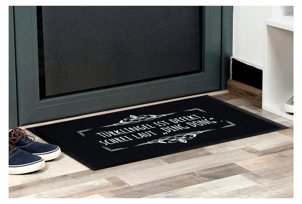 Deko-Fußmatte 75 x 50 cm Türklingel defekt, „Ding Dong“ - originelle Geschenkidee für Familie und Freunde - rutschfeste Schmutzfangmatte fü...