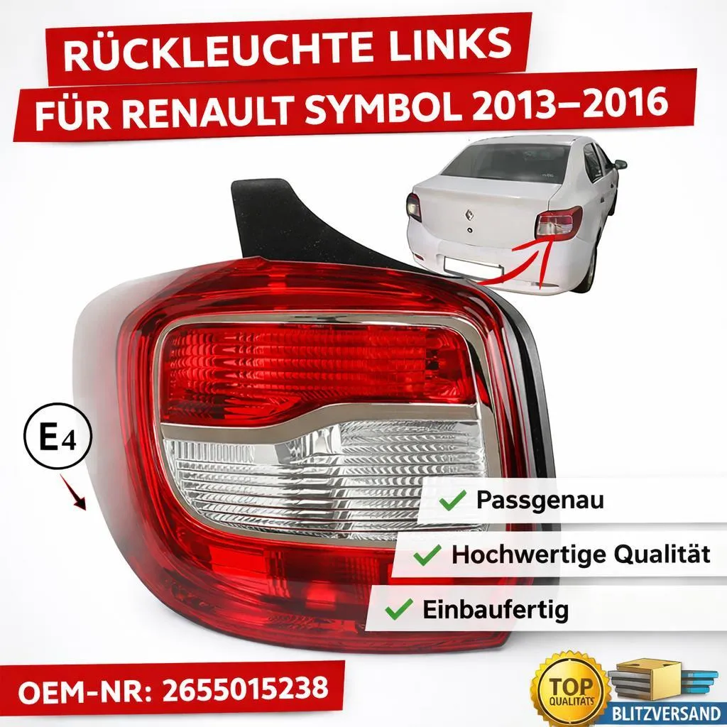 Luce posteriore sinistra per Renault Symbol 2013-2016 265556233R