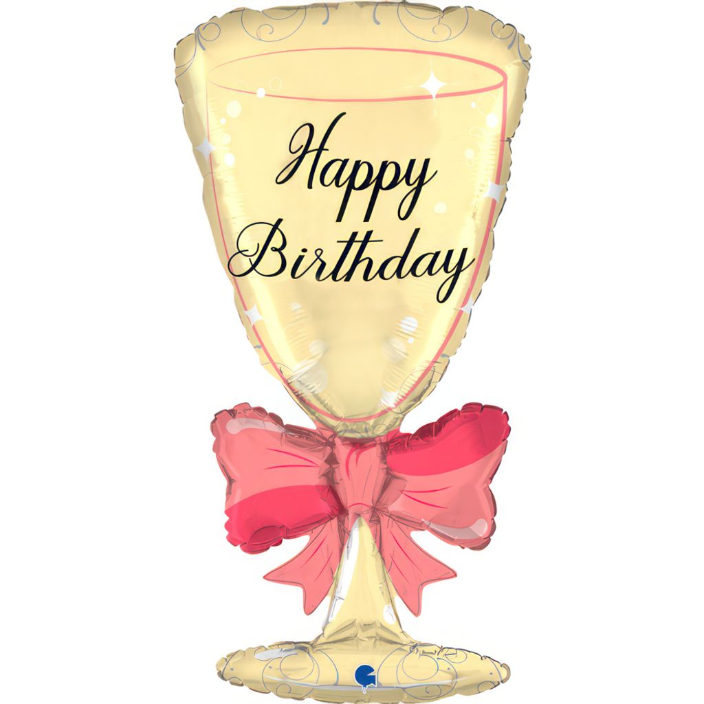 Folienballon - Happy Birthday Schnapsglas 91 cm, Grabo