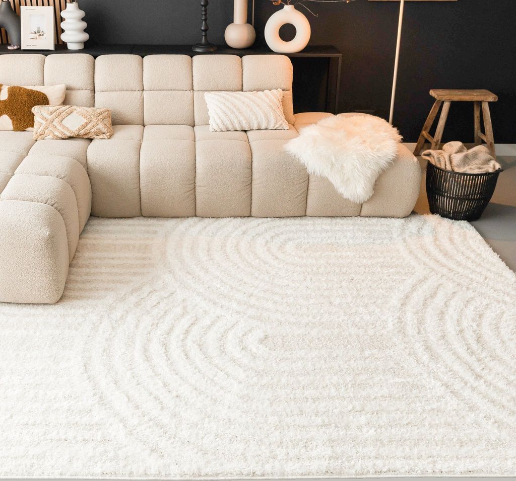 Volero - Teppich Skandinavisch - Lova Arches Creme - 160x230 cm - Wohnzimmer, Esszimmer, Kinderzimmer, Schlafzimmer - Klassik, Industrielle, Modern...