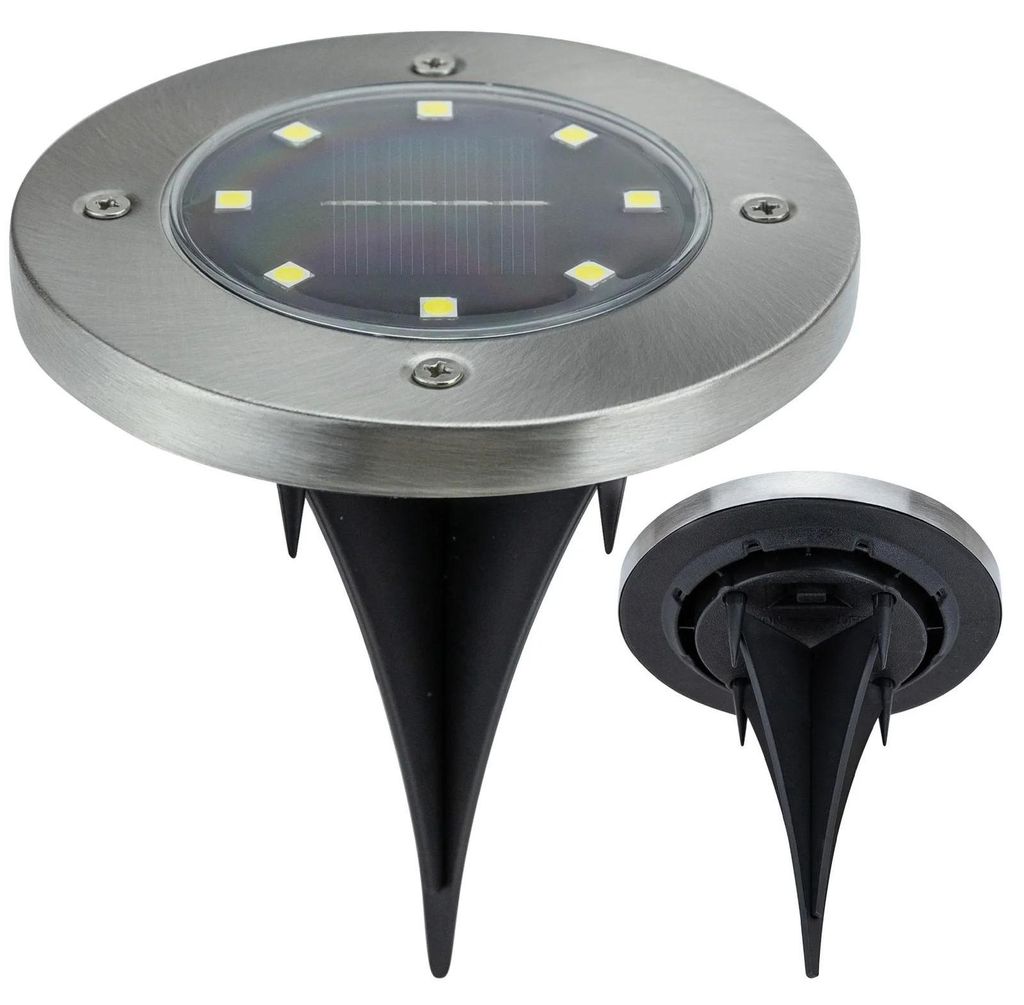 Lampa ogrodowa solarna najazdowa 8 LED gruntowa czujnik Zdjęcie produktu 