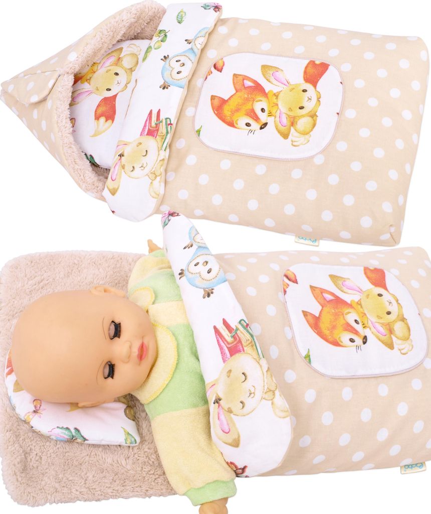Becik BOBO s kapucňou pre bábiku do 45 cm, spací vak, Obrázok produktu 