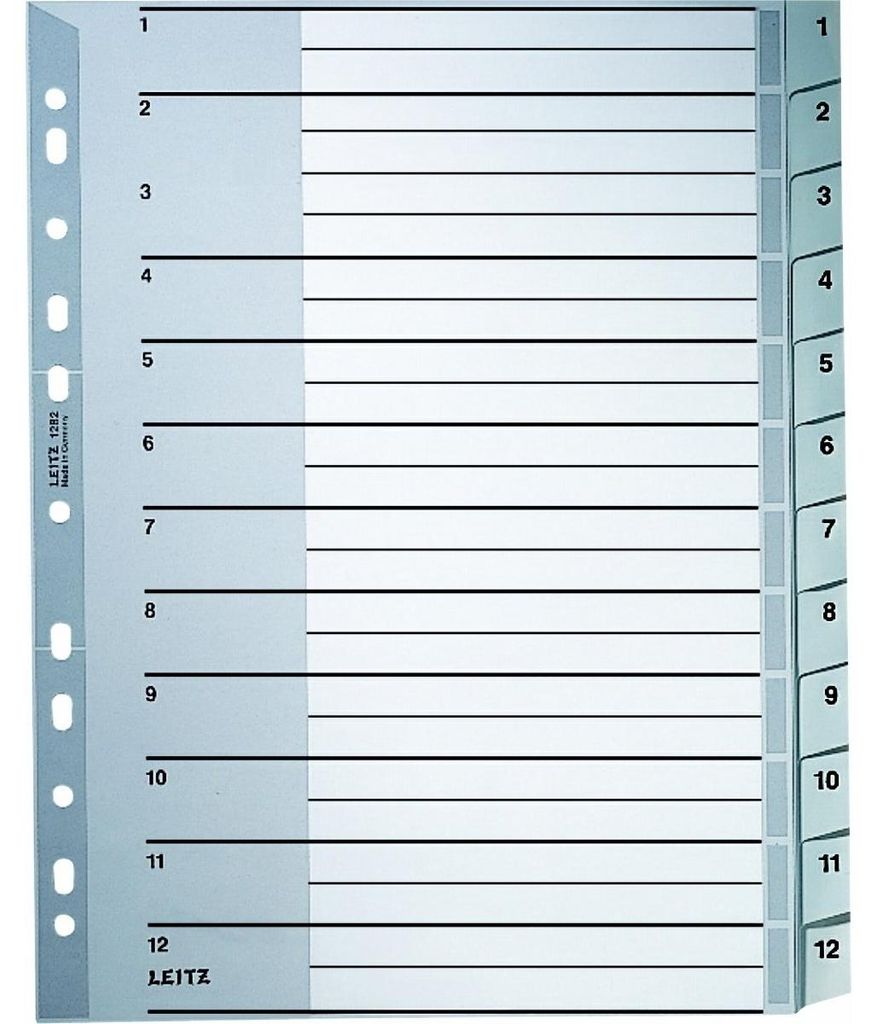 Leitz Register Zahlen, Plastik, Numerischer Registerindex, Produktbild 