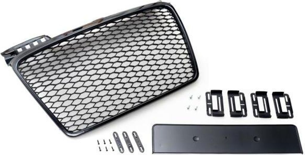 Kühlergrill schwarz Sport mit Kennzeichenhalter passend für Audi A4 B7 04-09