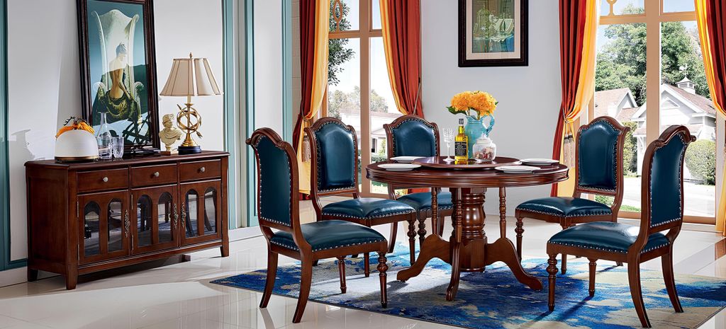 Komplett Set Esstisch 6 Stühle Kommode Esszimmer Set Ess Gruppe Holz Tisch Neu