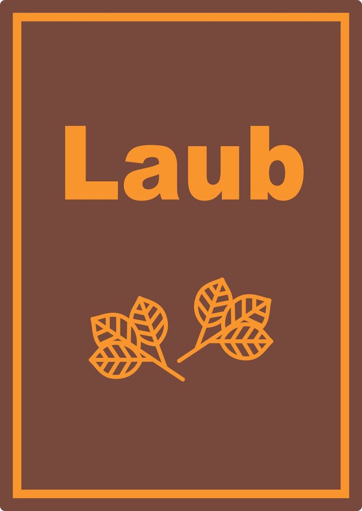 Laub Mülltrennung Aufkleber mit Text Symbol Blätter Blattwerk A1 (594x841mm)