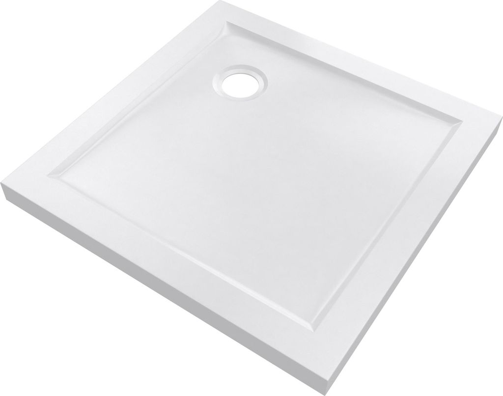 RECEVEUR DE DOUCHE A POSER EXTRA PLAT EN ACRYLIQUE BLANC Image du produit 