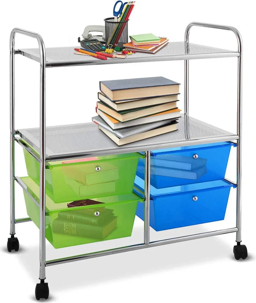 Carrello da Cucina COSTWAY con Cassetti: Organizzatore Mobile 62cm