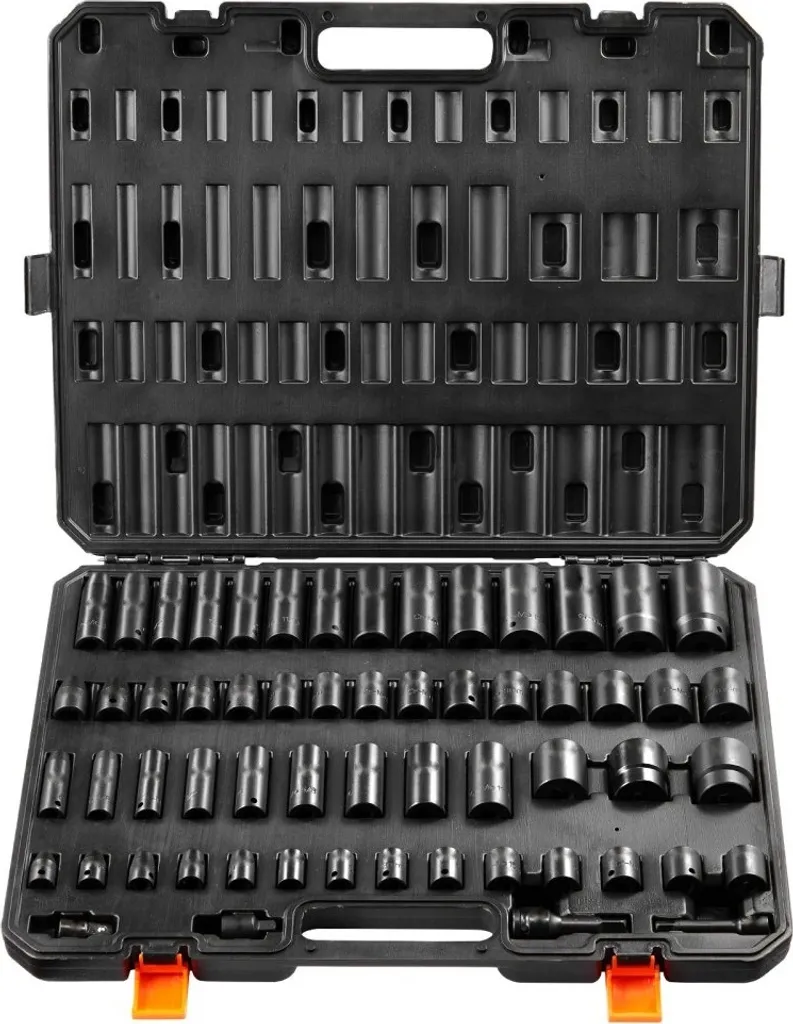 Coffret de douilles à choc 3/8" et 1/2" - 59 pièces en acier robuste