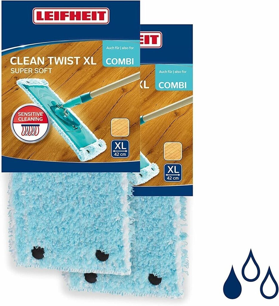 Leifheit 2er Set Wischbezug Clean Twist XL super soft