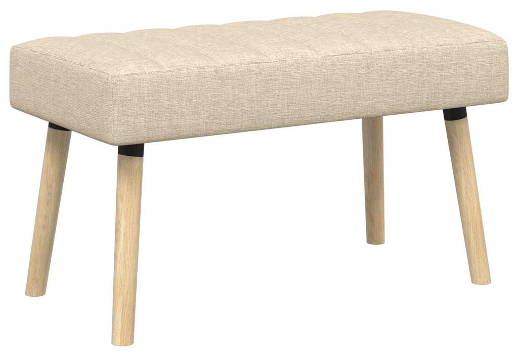 vidaXL Kanalgepolsterte Bank Creme 80 x 40 x 46 cm Stoff