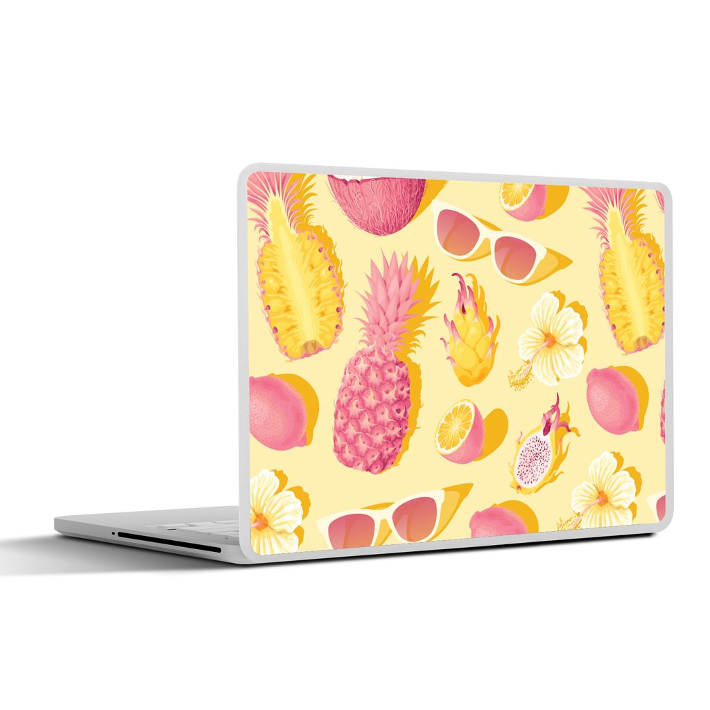 MuchoWow Laptop Aufkleber Sticker Cover Sommer - Ananas - Gelb 31x22.5 cm - Laptop-Deko