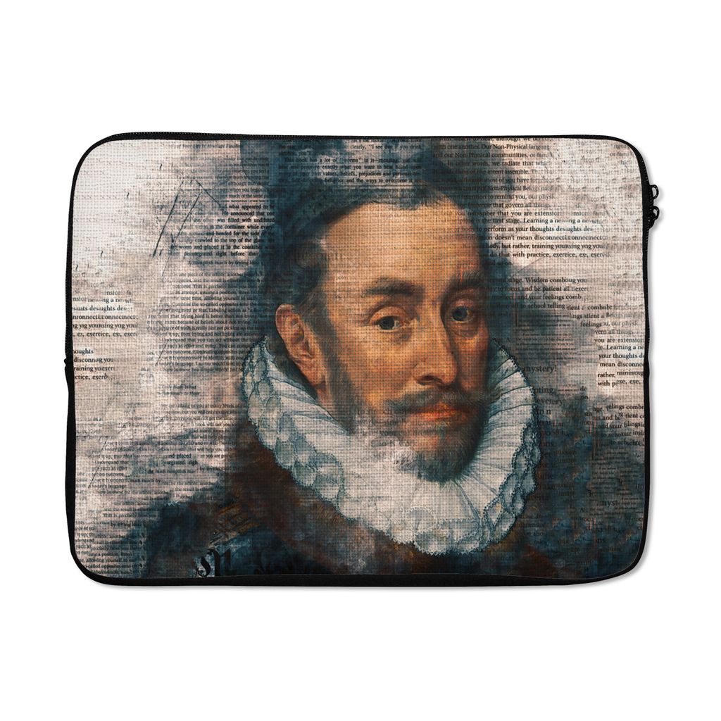 MuchoWow Laptop Hülle 17 Zoll Laptoptasche Wilhelm von Oranien - Adriaen Thomasz - Collage - Zipper - Schutzabdeckung