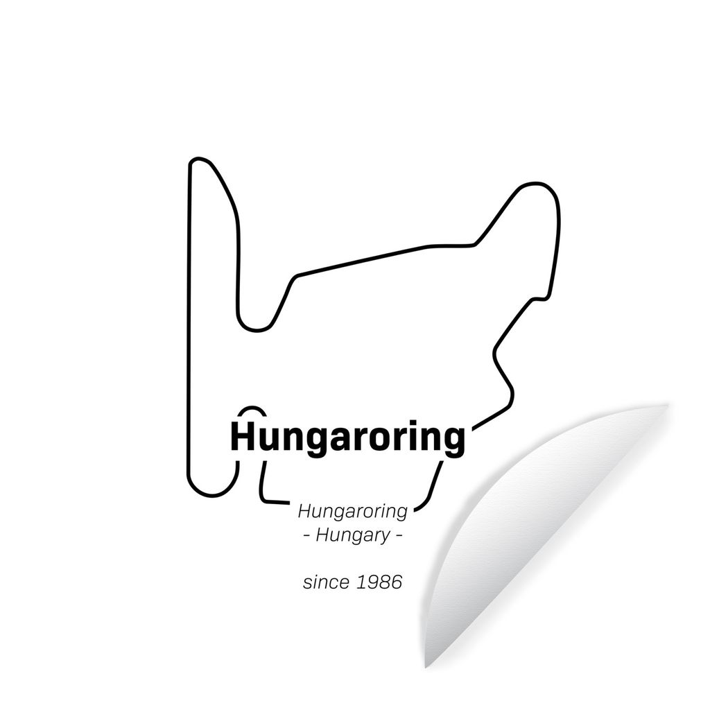 MuchoWow Runde Wandtattoo - Wandsticker Tapete Aufkleber Formel 1 - Ungarn - Rennstrecke Ø 30 cm Selbstklebend und Repositionierbar - Wandaufkle...