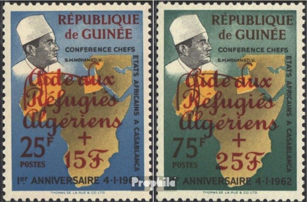 Briefmarken Guinea 1962 Mi 143a-144a (kompl.Ausg.) Produktbild 