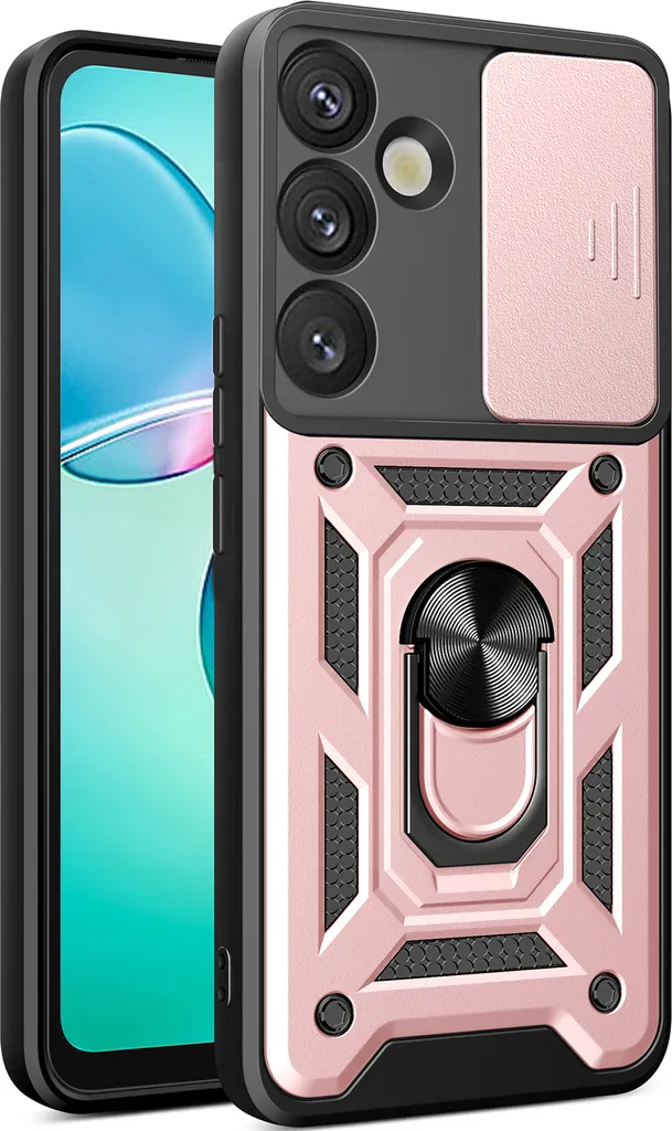 Custodia Samsung S25 FE Rosa: Protezione Fotocamera e Anello Stand