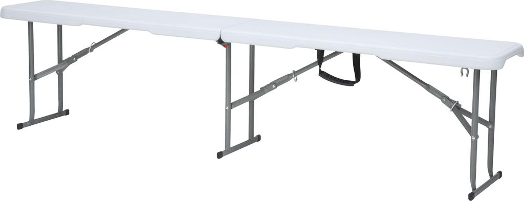 AXI Elba Bierbank Klappbar aus Kunststoff in Weiss | Klappbare Gartenbank / Picknickbank Für Garten, Balkon oder Campingplatz | 183 x 28 x 43 cm