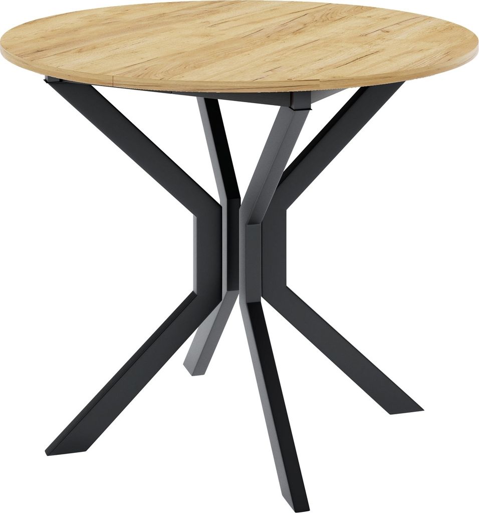 Masseno ESSTISCH LUCA M 90 cm - 130 cm / 90 cm x 77 cm Ausziehbar Rundtisch, Esszimmertisch, Küchentisch, Modern Design