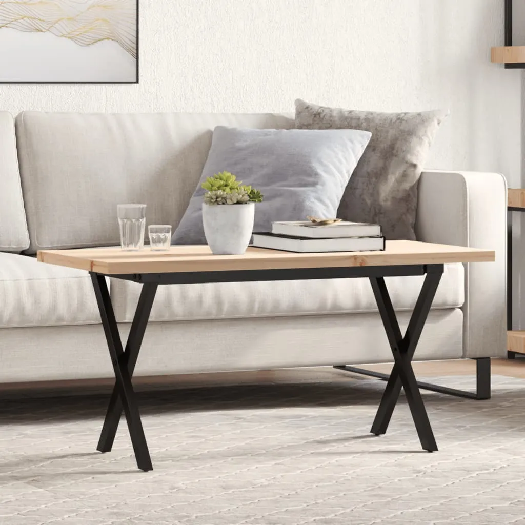 Maison Exclusive - Tavolino Salotto Telaio a X 100x50x45,5 cm Legno Pino e Acciaio