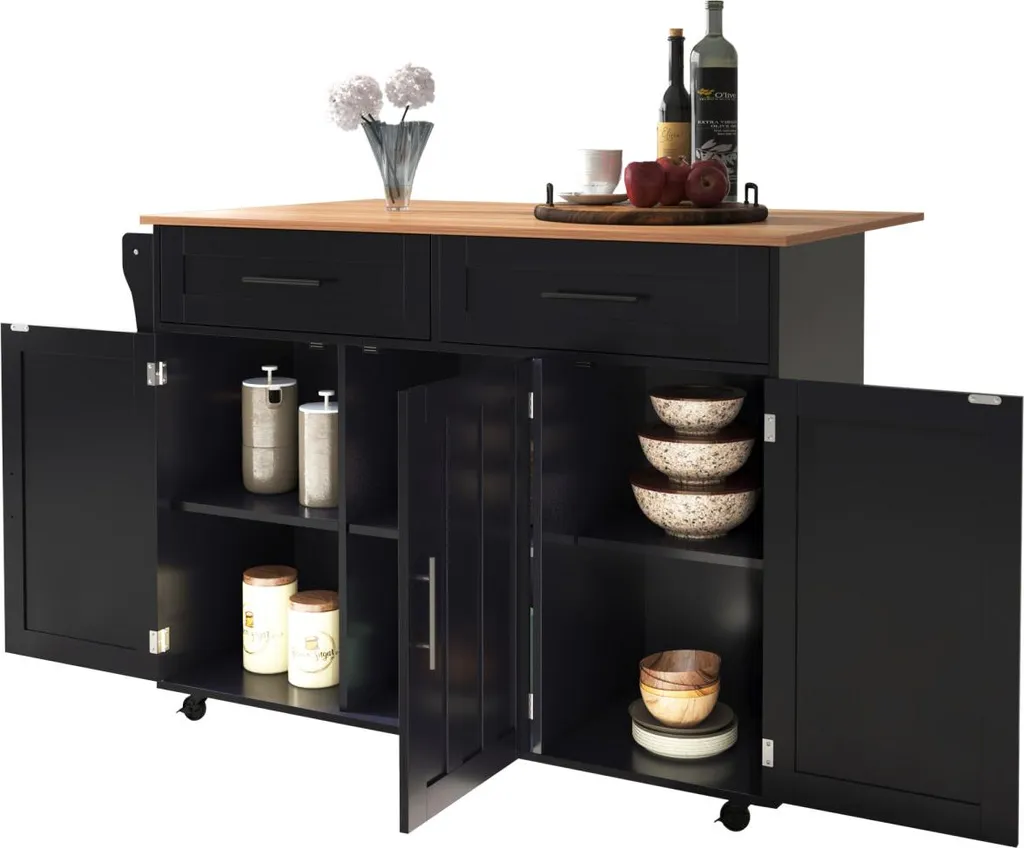 Table à manger d'appoint noire avec rangements pour petits espaces - 12