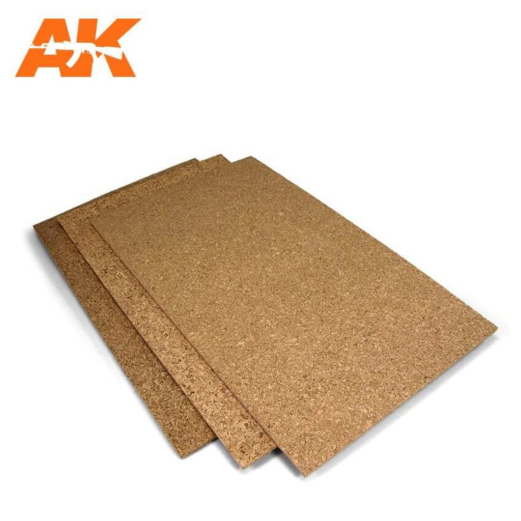 AK Interactive S.L. AK-8048 Cork Sheet FINE grained/ Korkplatten 200x300x3mm