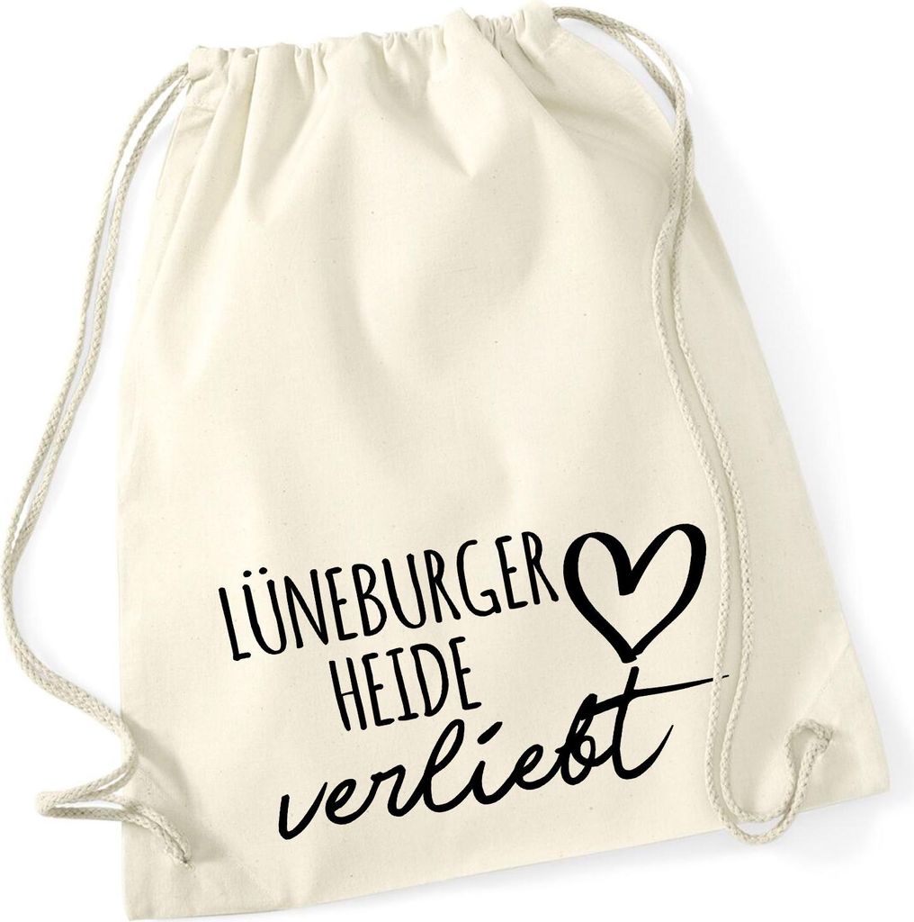Huuraa Turnbeutel Lüneburger Heide verliebt 12 Liter Produktbild 
