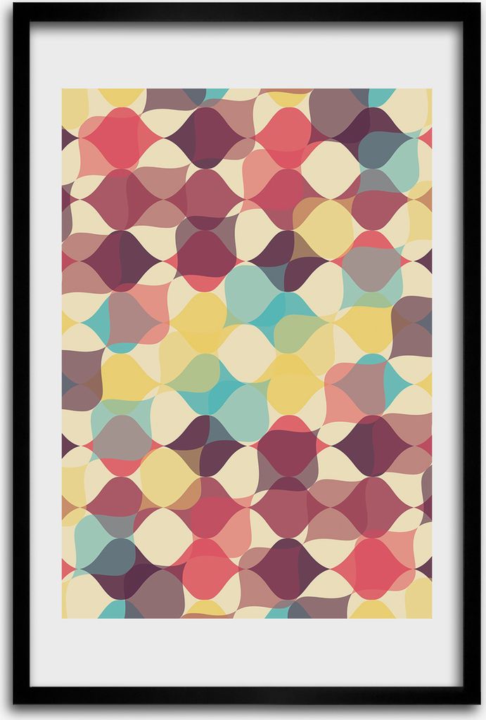 Bild - Bilderrahmen - 40 cm x 60 cm - MDF - Rahmen - Wandkunst - Geometrischer Hintergrund