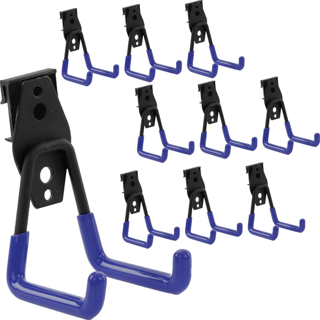 Set 10 Stck. Werkzeugwand Haken von BOTLE, Werkzeughaken, "Geradeförmig" 7cm, stabil mit PVC-Ummantelung, für Garage, Werkstatt, Schuppen, Haken ...