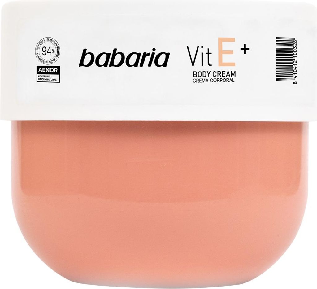 Babaria Vit E Body Cream 24h Feuchtigkeit Malve Avocado Duft 400ml