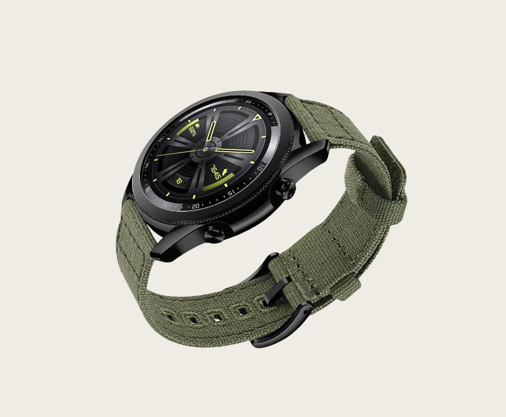 INF Gewebtes Canvas-Schnellverschluss-Uhrenarmband für Huawei GT4 Grün 22 mm