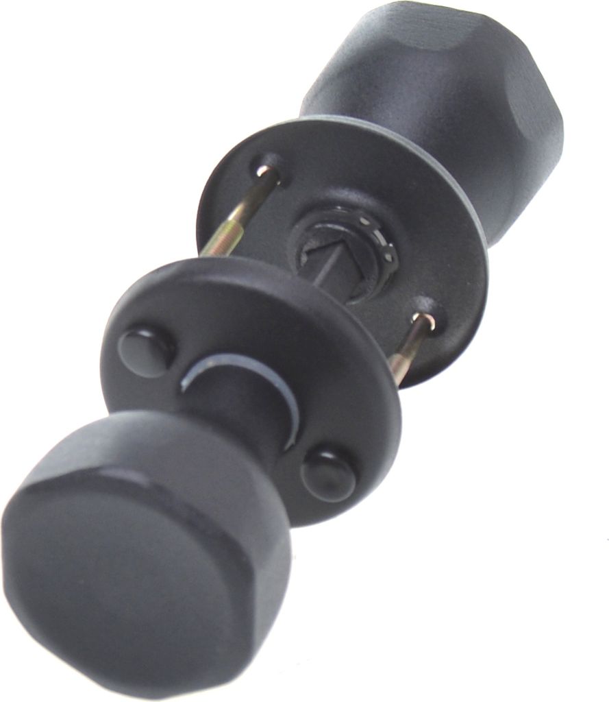 Aqbau Türknopf Schwarz Drehbar auf Rundrosette | Knopfdrücker | Türknauf