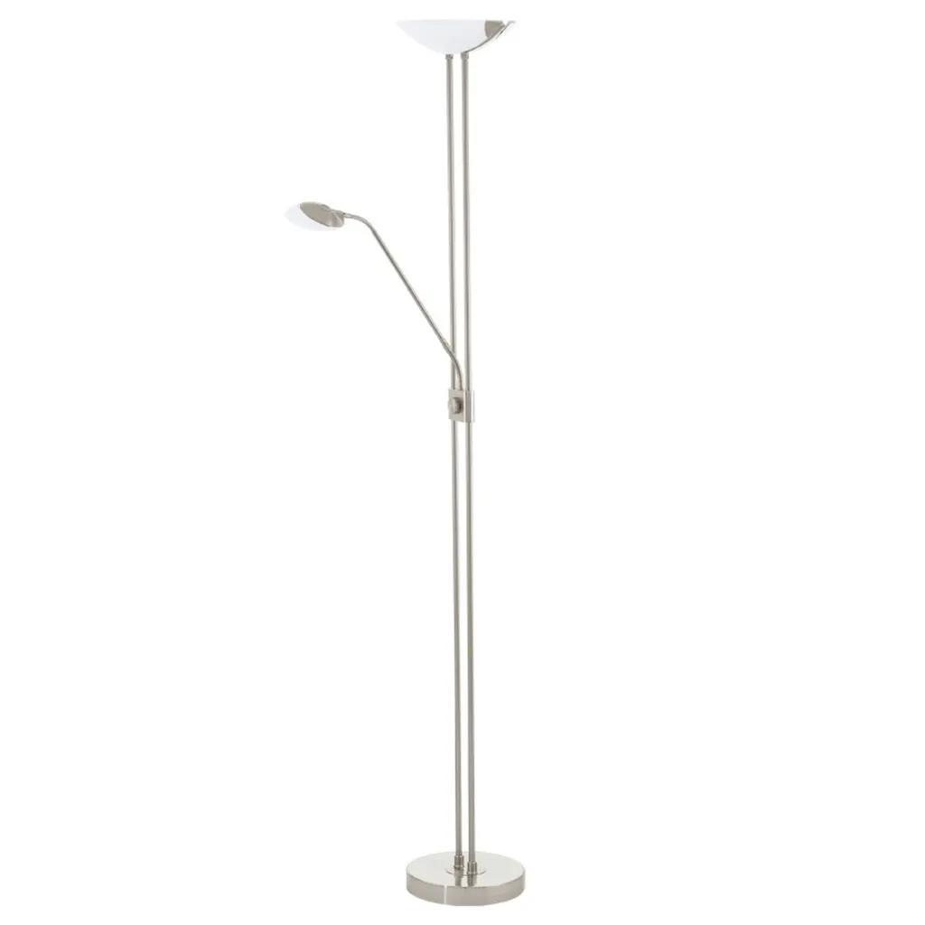 Lampadaire Baya LED avec Finition Nickel Mat et Verre Satiné - 180cm Haut
