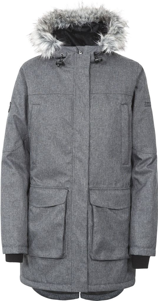 Trespass Damen Outdoorjacke Thundery mit Kapuze, wasserdicht TP3548 (XS) (Schwarz/Silber/Grau)