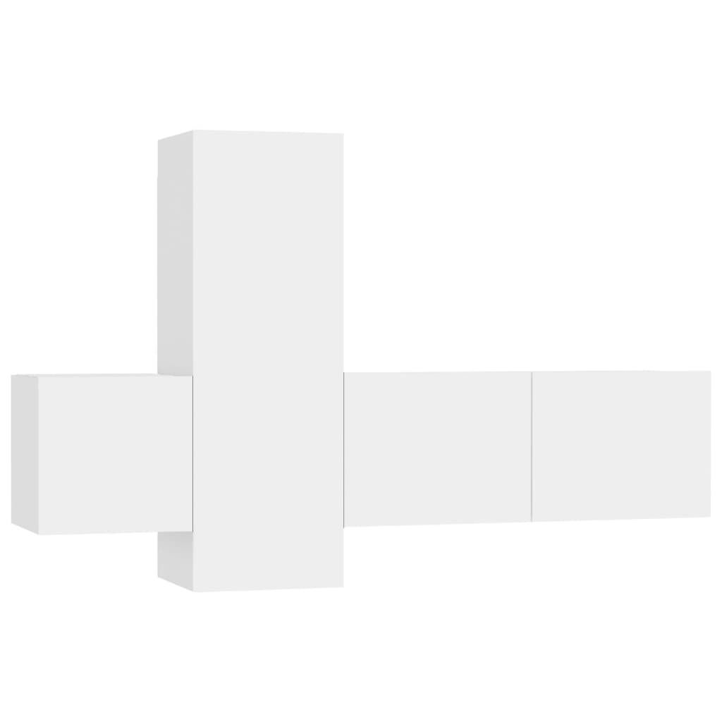 3-tlg. TV-Schrank-Set Weiß Holzwerkstoff