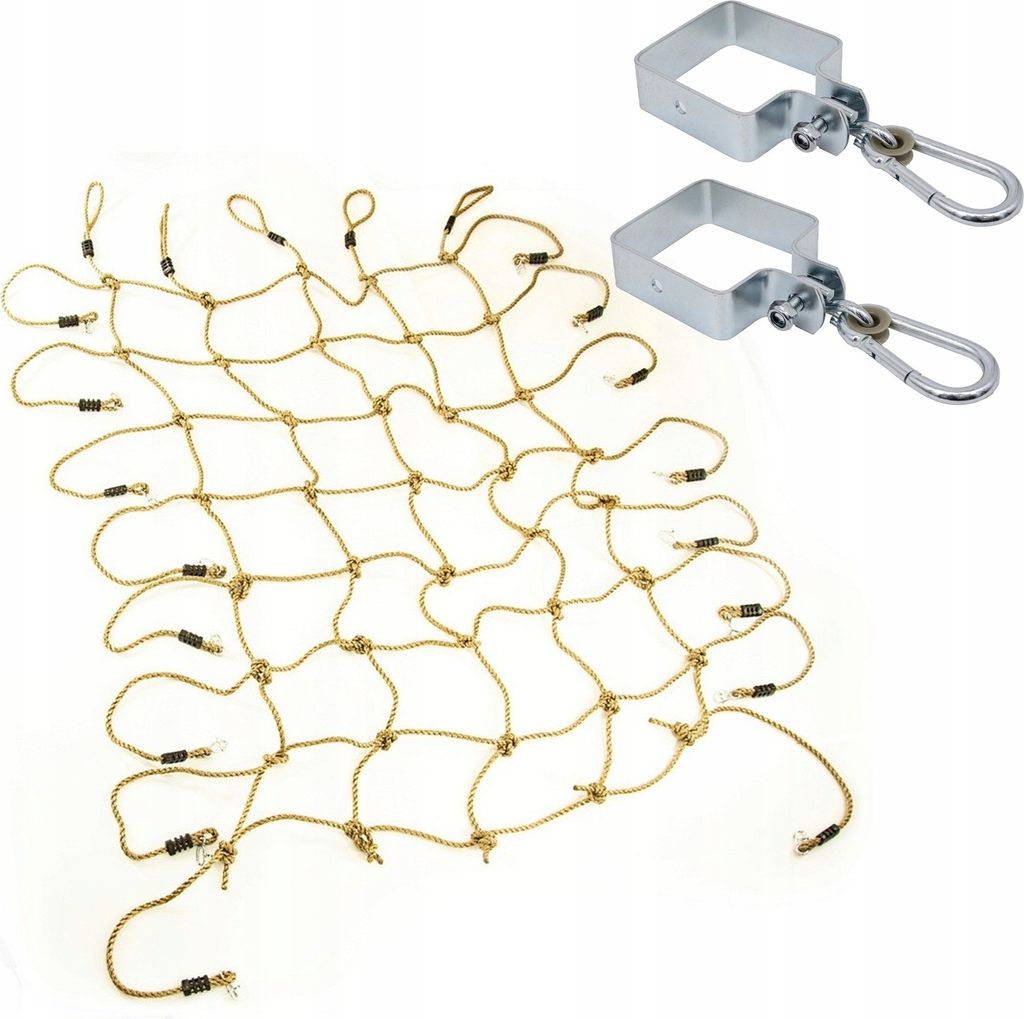 4iQ Kletternetz 150x200 cm + 2x Quadrat Aufhängung Produktbild 