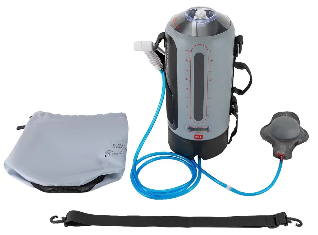 Douche de camping portable solaire pour éviter l'eau froide en voyage