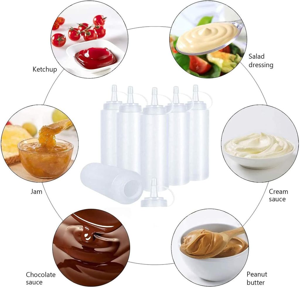Squeeze Flasche, Quetschflasche mit Kappe, 6 Stück 8oz