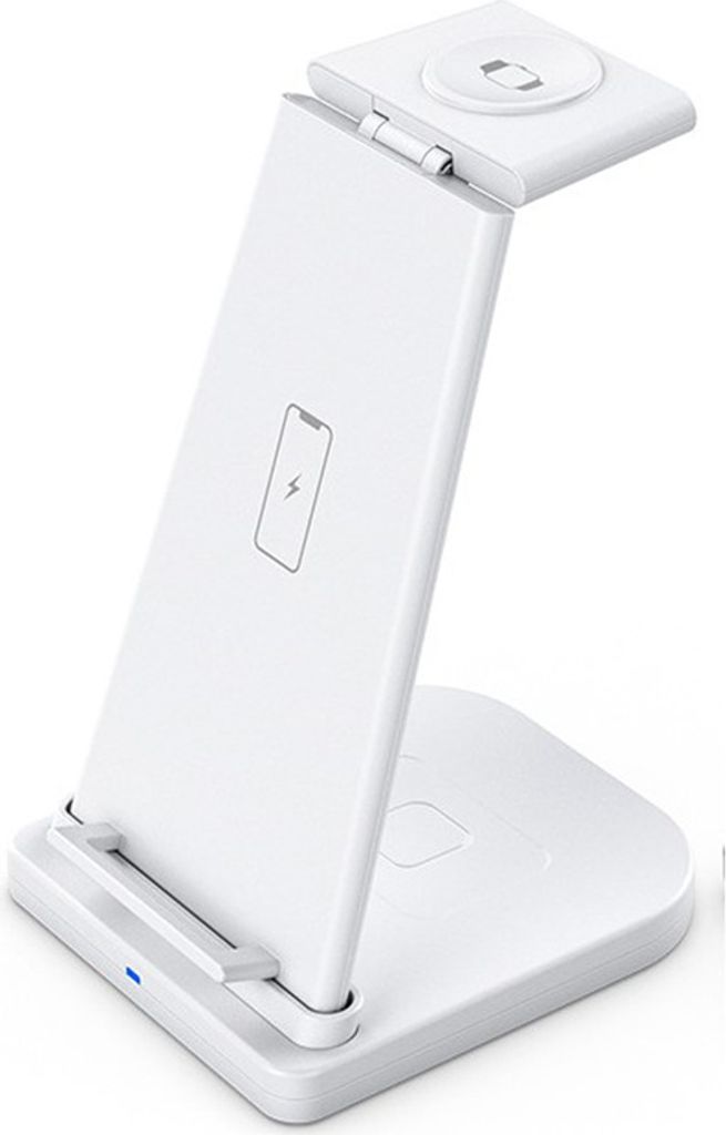 3-in-1 Wireless Ladegerät Stand Pd / Qc3.0 Schnelllade Dock Station Kompatibel für iPhone iWatch Airpods White B-12