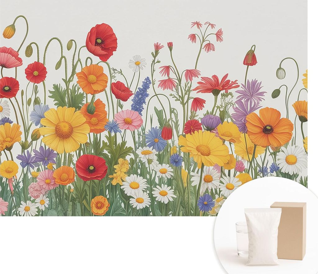 Fototapete - Wandbilder für Wohnzimmer - 208x146 cm - Dekorative Wandfolie - Modernes Design für Wanddekoration - Tapeten für Innenräume - Blum...