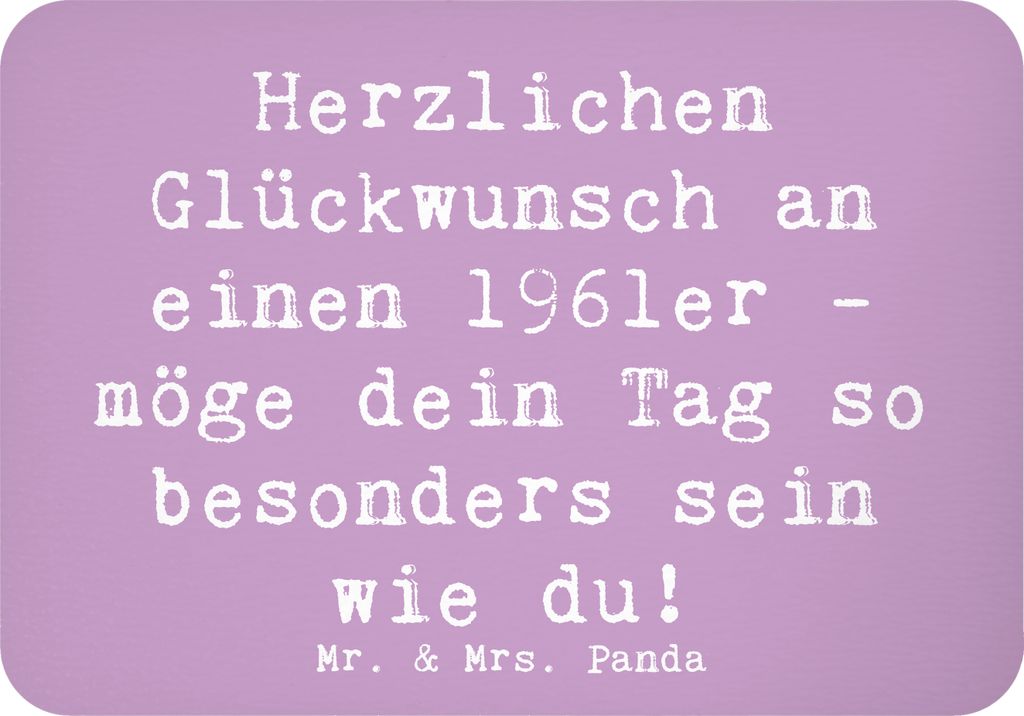 Mr. & Mrs. Panda magnet Spruch 1961 Geburtstag - Lavendeltraum - Geschenk, Glückwunsch, besondere Momente, Kühlschrankmagnet, Familie, whiteboard...