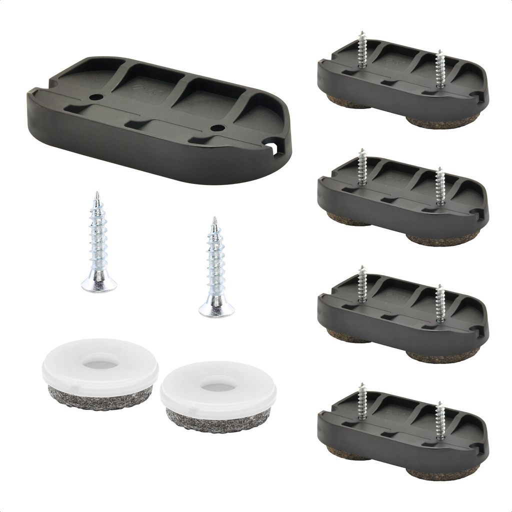WAGNER QuickClick Woll-Filzgleiter ULTRASOFT - Freischwinger, 4x Basis, je 8x Schraube & Einsatz 62 x 30 mm, DE Ware - 15831500