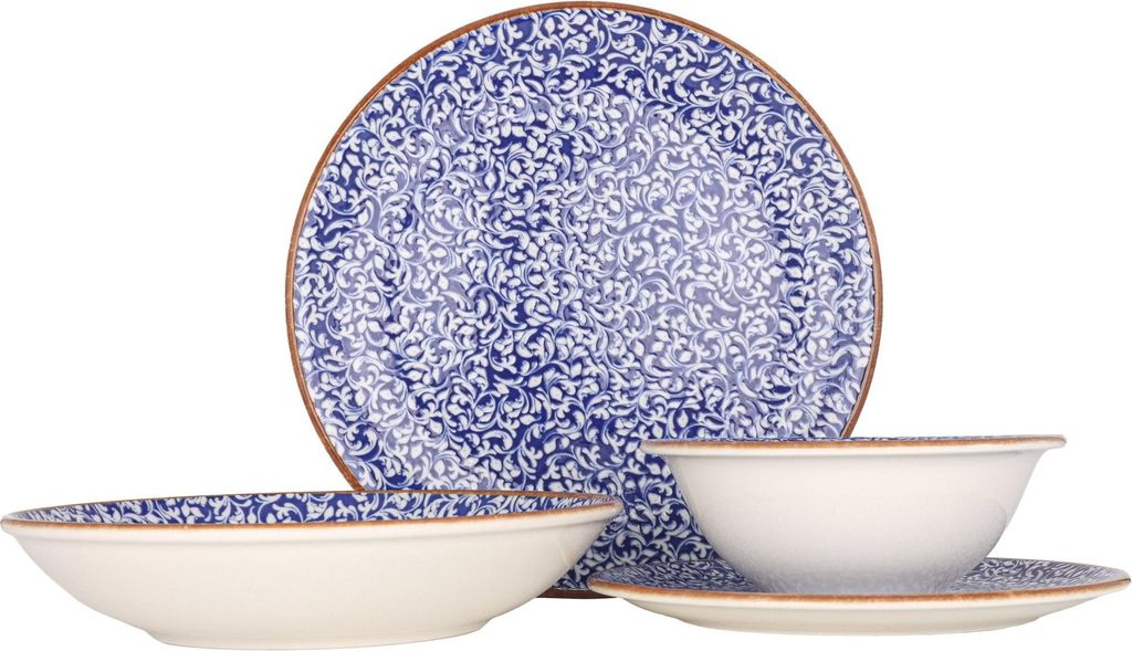 Set di stoviglie By Bone (Large) - Edera Cobalt - 24 pezzi Immagine del prodotto 