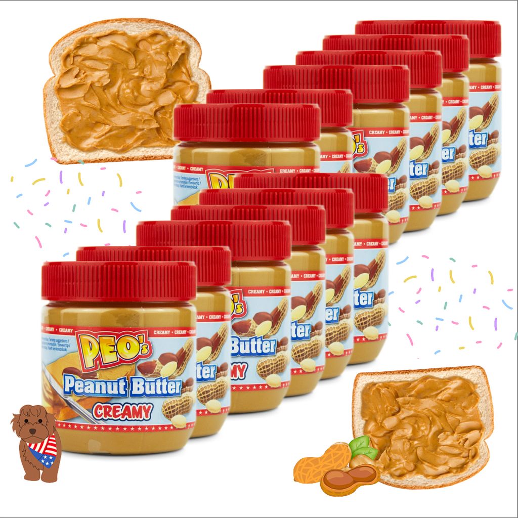 PEO's Erdnussbutter Creamy Peanut Butter 12 x 350g Extra Produktbild 