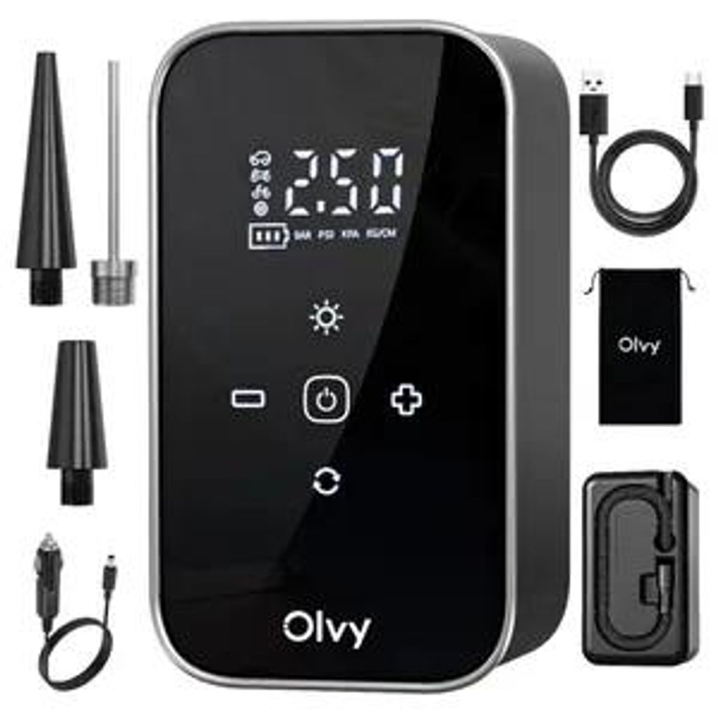 Olvy Elektrische luchtpomp met powerbank van 6000 mAh – 12V Productafbeelding 